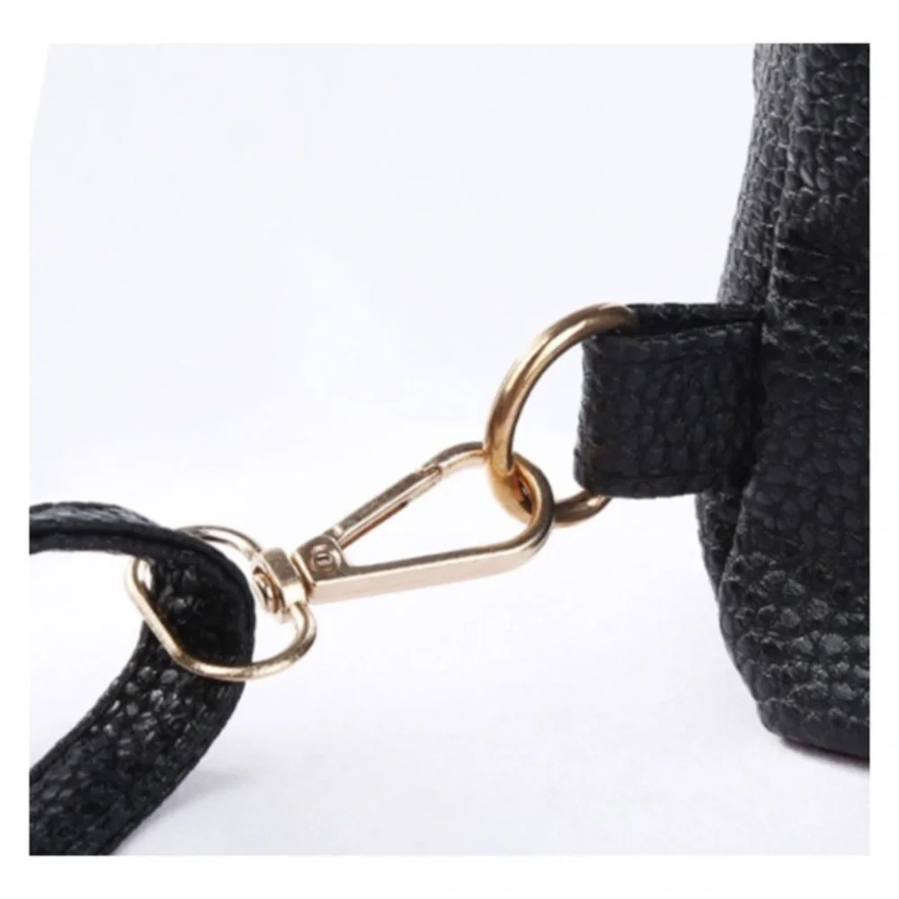 Flash Sale Backpack Black PU Leather Mini Backpack/Shoulder Bag